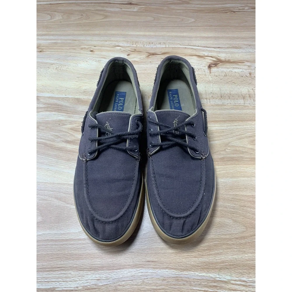 Ralph Lauren Men's Shoes~Polo Sport‎ Franz P Boat~Size 11D Brown Canvas